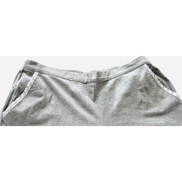 ALFRED DUNNER ACTIVEWEAR PANTS, WOMENS, 12P, HEATHER GREY W/ WHITE LACE TRIM - Picture 2 of 8